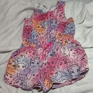 Girls' Disney Princess Sleeveless Romper - Pink Multi Nwot Size 10